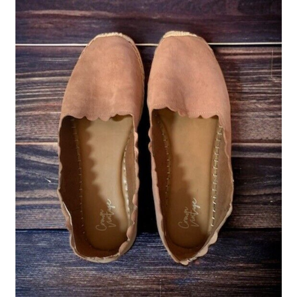 CROWN VINTAGE BRAE Espadrille Platform Slip On TAUPE Suede Size 10 - Picture 3 of 6